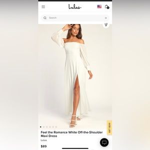 NWT Lulus Feel the romance off the shoulder dress